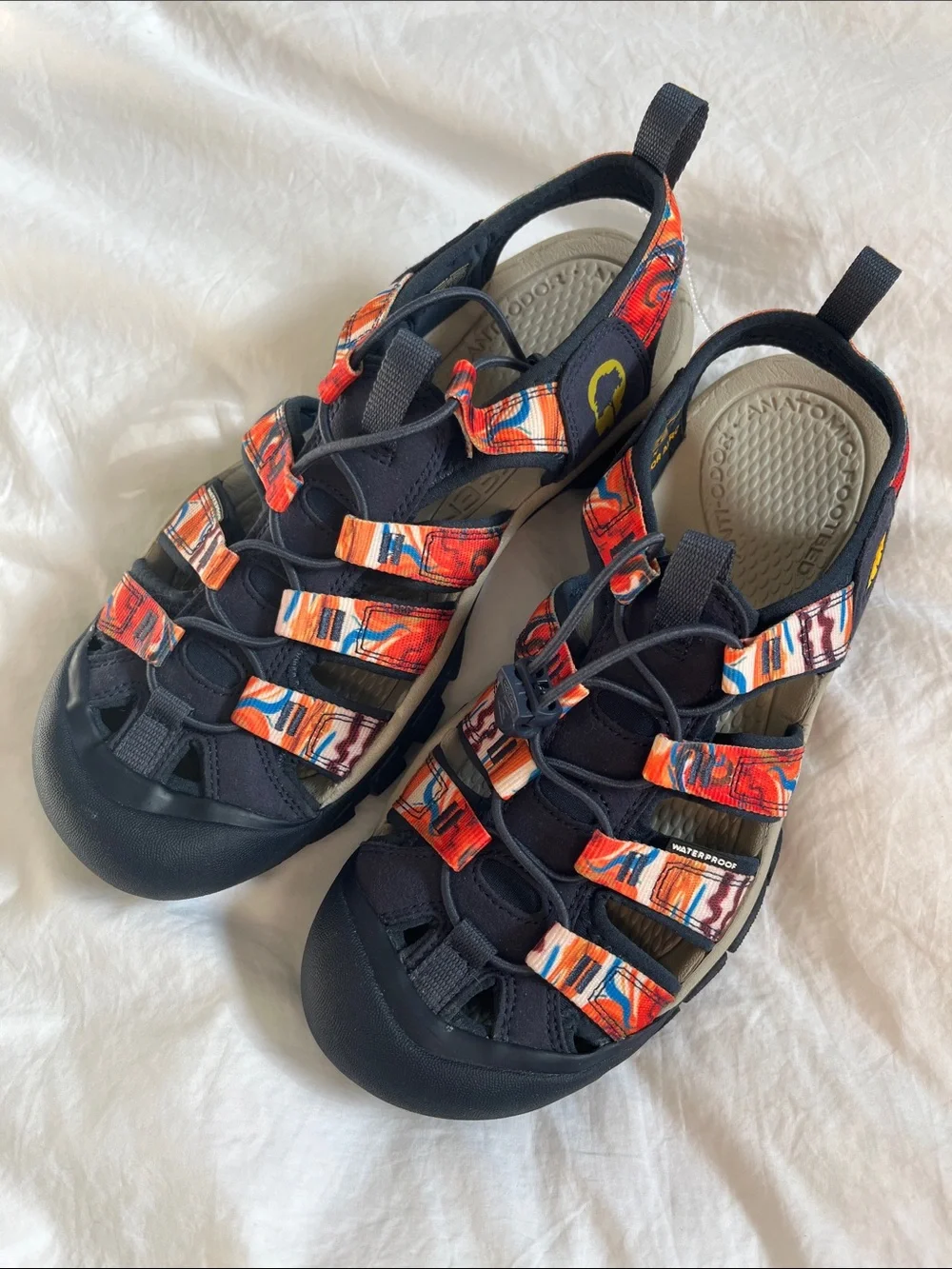 NEW WITHOUT TAGS Keen Newport Retro Sandal orange navy blue men’s size 8.5